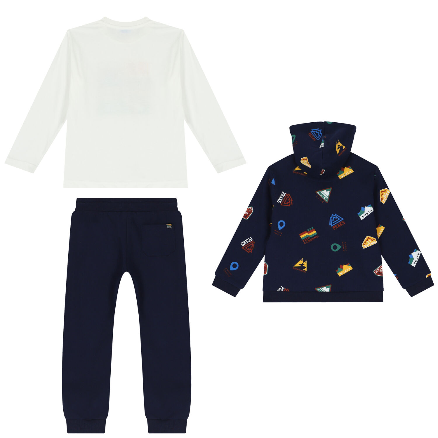 Boys Navy Blue & White 3-Piece Tracksuit, 1, hi-res